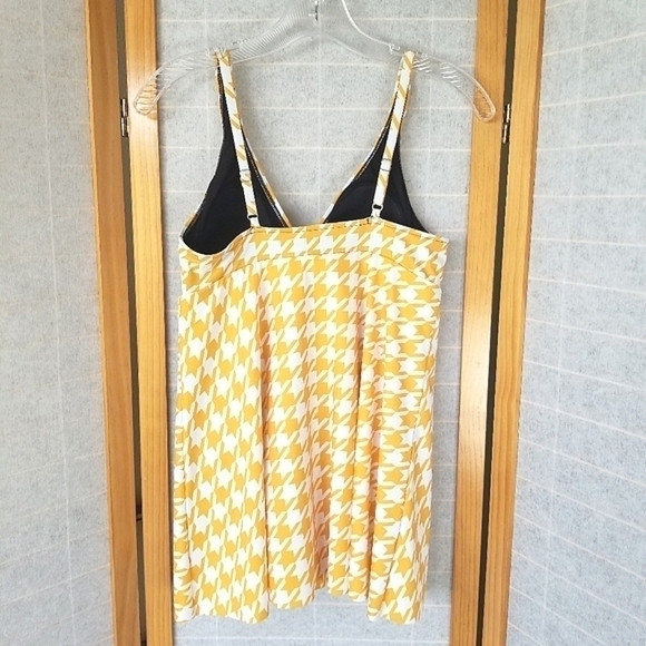 New Roatan Swimsuit Yellow Houndstooth Check Size Small NWT - Picture 2 of 8